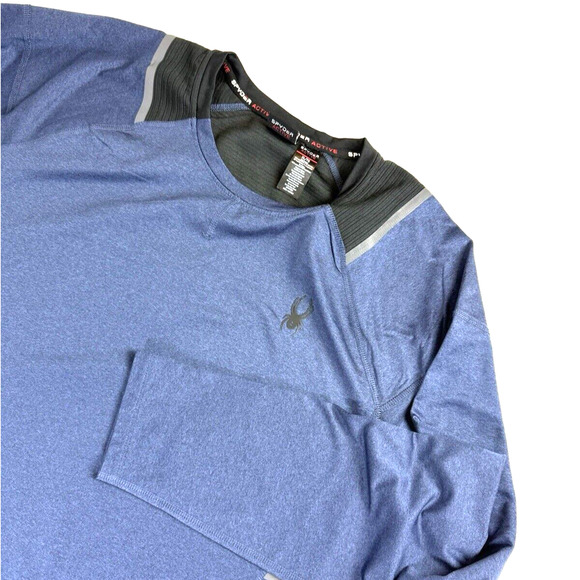 Spyder Other - Spyder Shirt Mens XL Blue/Black Active Proweb Stretch Long-Sleeve Pullover